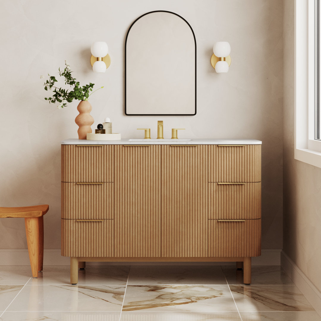 Nova 48" Marble Top Single Sink Bathroom Vanity